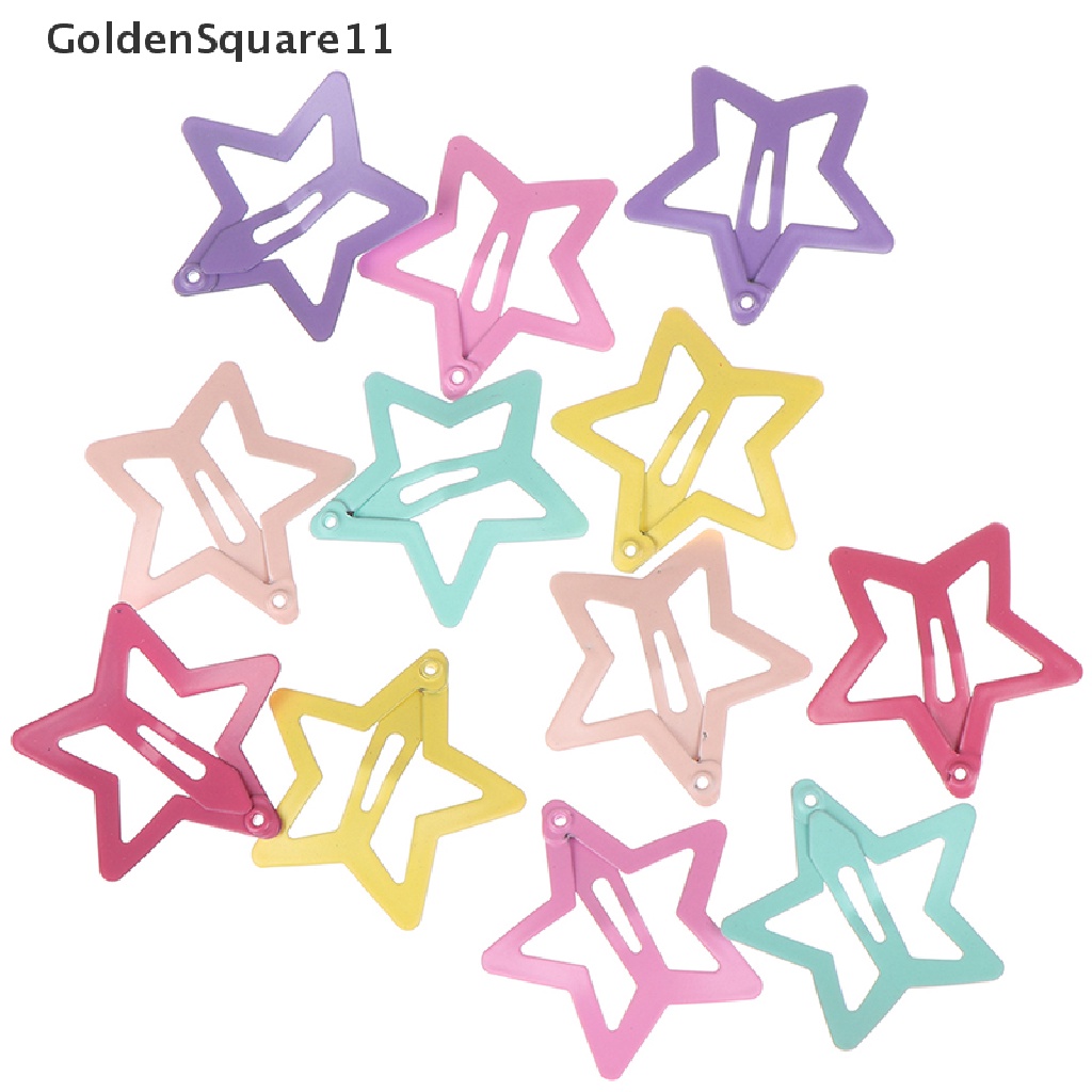 Set 6 Kẹp Tóc Kim Loại Hình Ngôi Sao Dễ Thương Cho Bé Gái Goldsquare11