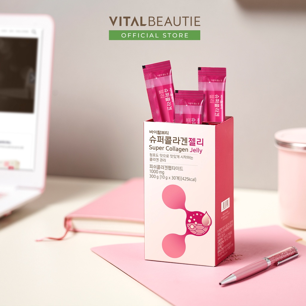 [Hàng tặng không bán] Thạch Collagen Hỗ Trợ Làm Đẹp Và Ngăn Ngừa Lão Hóa Vital Beautie Super Collagen Jelly (10 Gói)