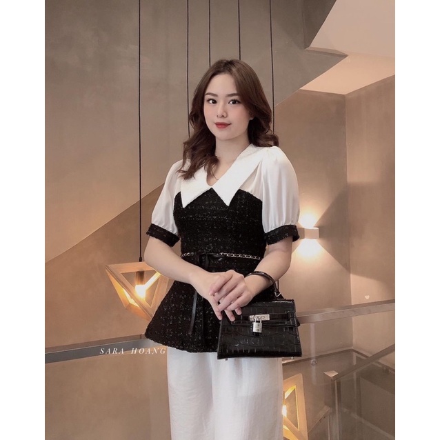 Áo dạ Tweed phối lụa | BigBuy360 - bigbuy360.vn