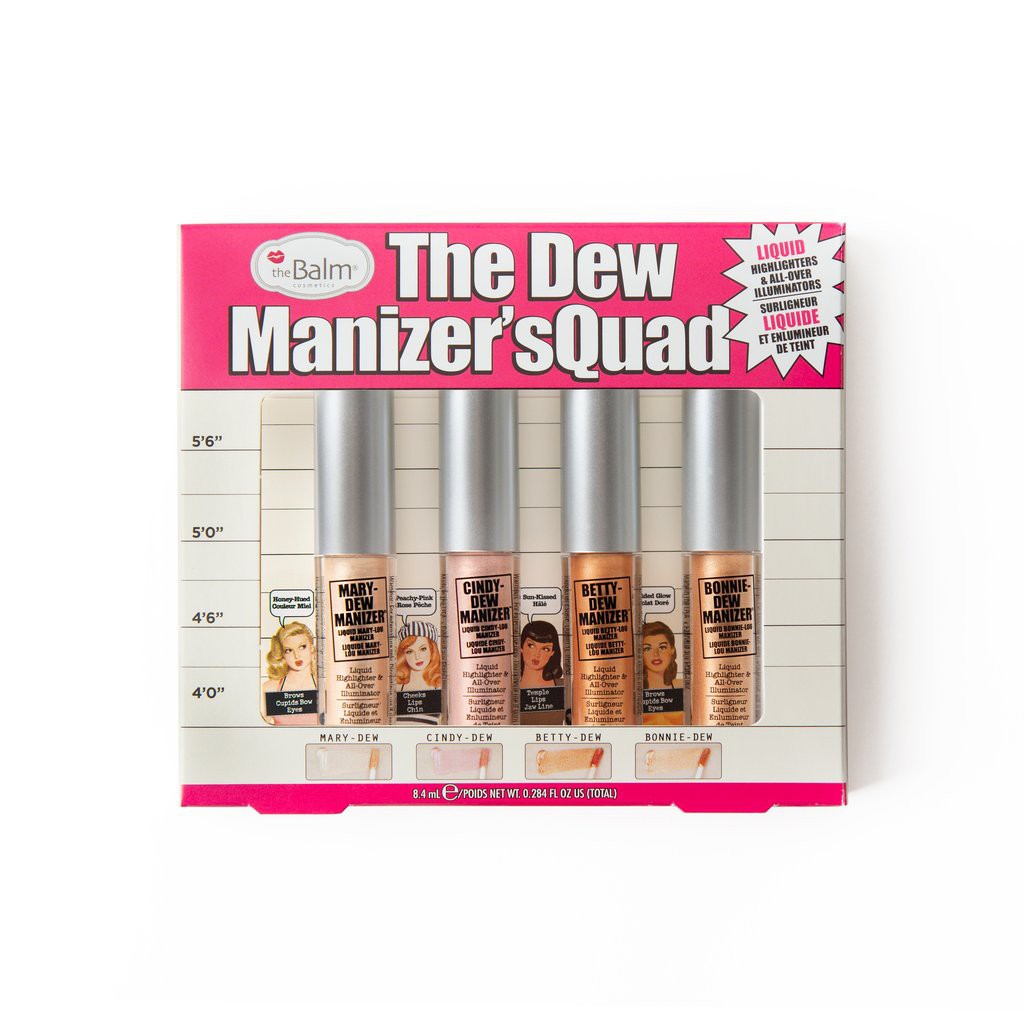 TÁCH SET NHŨ KEM HIGHLIGHT THE BALM THE DEW MANIZER'S QUAD LIQUID HIGHLIGHTERS & ALL-OVER ILLUMINATOR