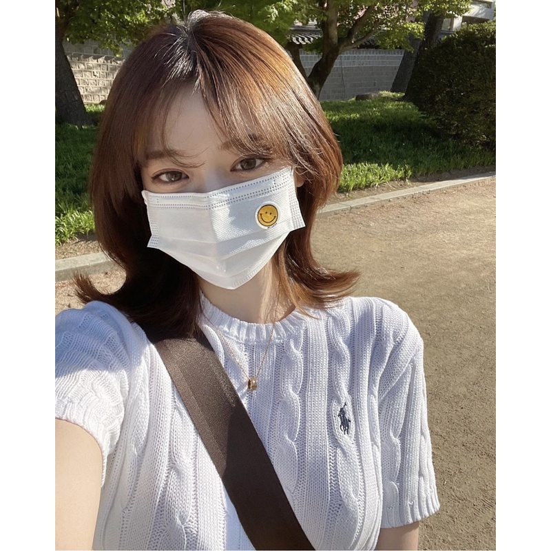 Áo Thun Dệt Kim Ngắn Tay Cổ Tròn Màu Trơn Thời Trang Retro Cho Nữ