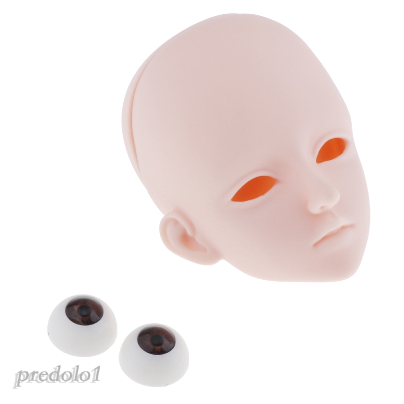 1/3 Doll Makeup Head Mold with 4D Eyes Parts Doll Making Repair Flesh-color