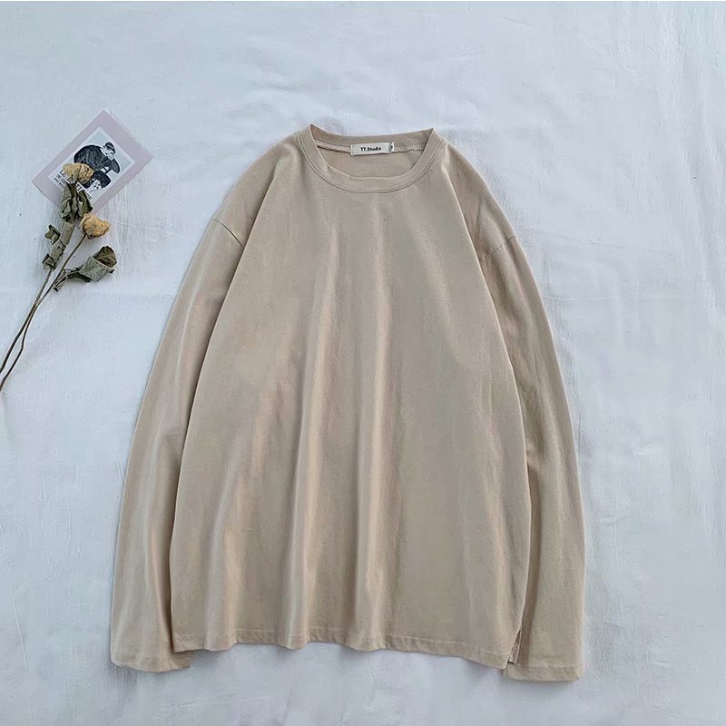 Áo Thun Trơn Tay Dài Cổ Tròn Phong Cách Hàn Quốc Có 7 Màu Cho Nam Và Nữ | BigBuy360 - bigbuy360.vn