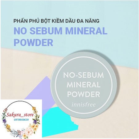 PHẤN PHỦ KIỀM DẦU DẠNG BỘT KHOÁNG INNISFREE NO SEBUM MINERAL POWDER