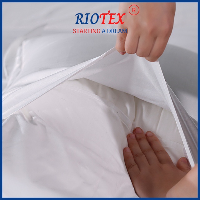T300 Vỏ Gối Trắng Trơn Cotton RIOTEX Kích Thước 40x60/50x70/30x105cm Cho Khách Sạn Nhà Nghỉ