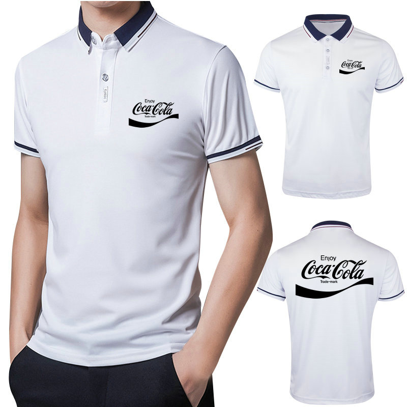 COCA COLA Áo Thun Polo Ngắn Tay Phong Cách Hàn Quốc Dành Cho Nam