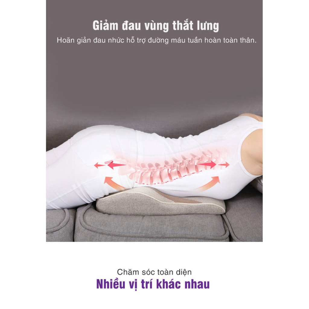 [Giao Hàng Miễn Phí] Gối Massage Cổ Vai Gáy Tích Hợp Chế Độ Rung Cùng Hơi Nóng Hồng Ngoại [Hàng Chính Hãng]