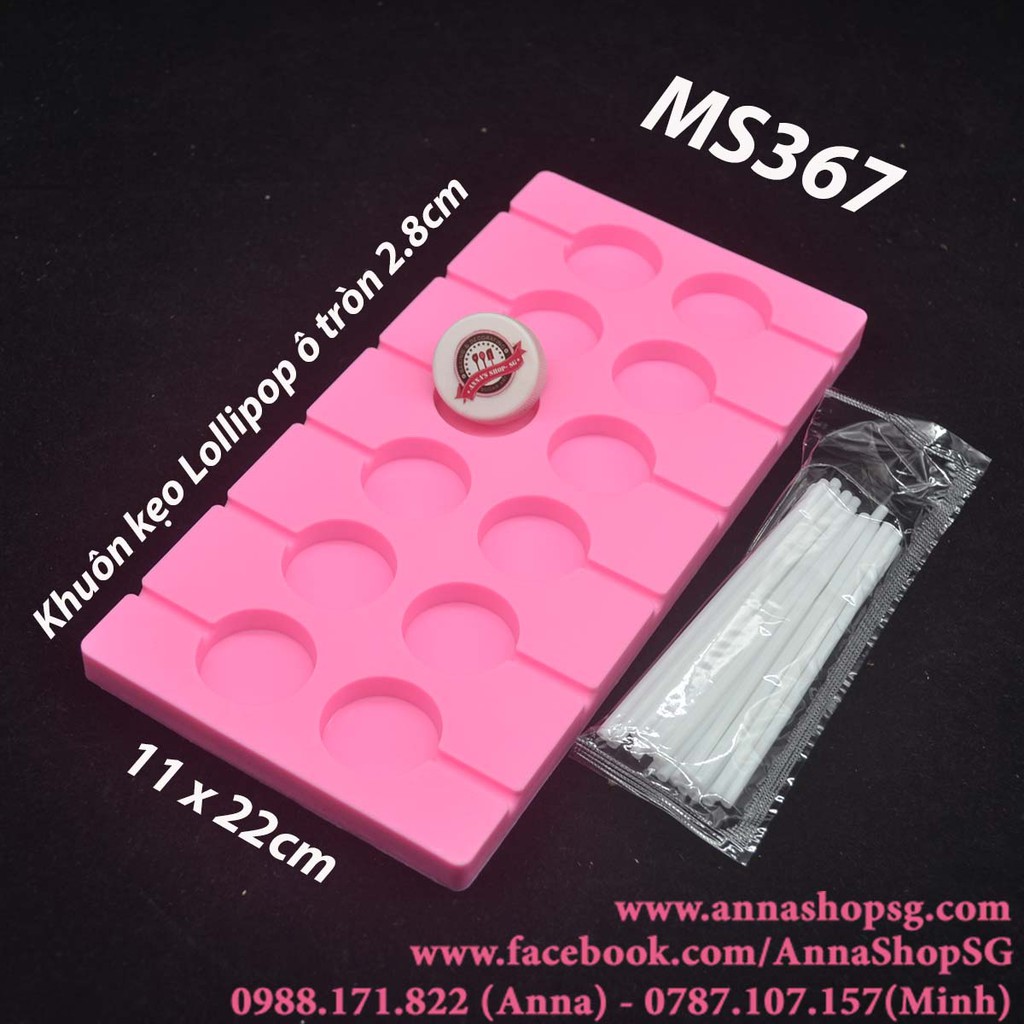 KHUÔN KẸO LOLLIPOP Ô 2.8cm MS367