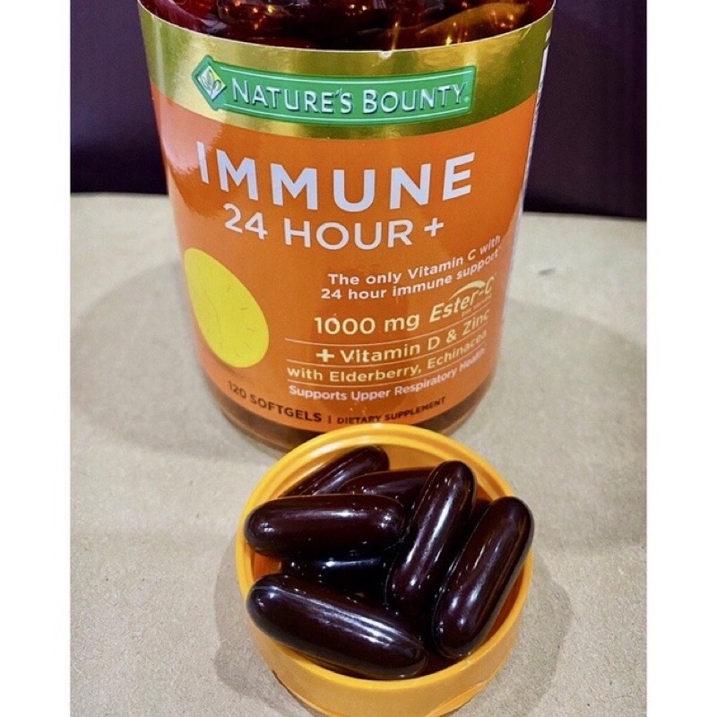 Viên Uống Hỗ Trợ Miễn Dịch Nature's Bounty Immune 24 Hour+ 120 Softgels Của Mỹ