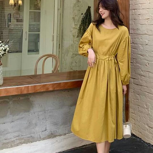 Váy dài vàng- ảnh thật ở cuối
