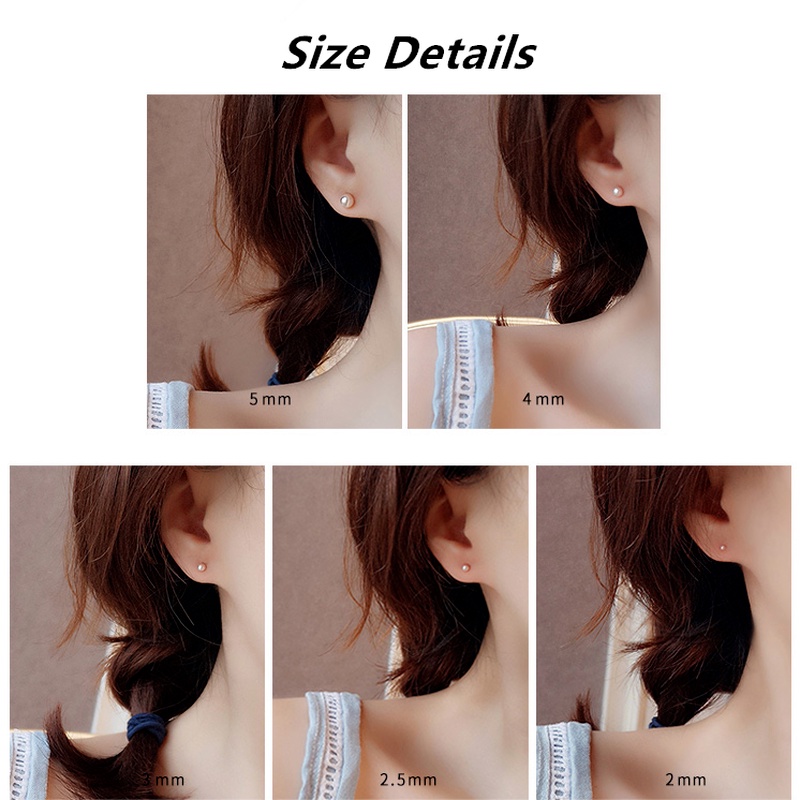 We Flower Khuyên tai mạ bạc 925 đính hạt nhỏ đơn giản thời trang xinh xắn cho nữ