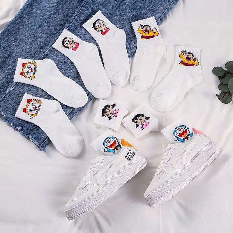 Tất cổ cao họa tiết Doraemon nam nữ, vớ cổ câo Doraemon nam nữ