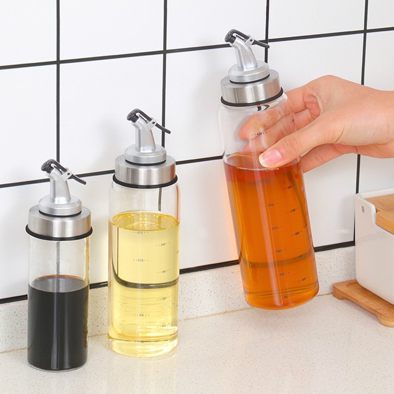 CHAI LỌ BÌNH THỦY TINH ĐỰNG DẦU ĂN, NƯỚC MẮM 500ml CHỊU NHIỆT CAO CẤP CÓ VẠCH CHIA