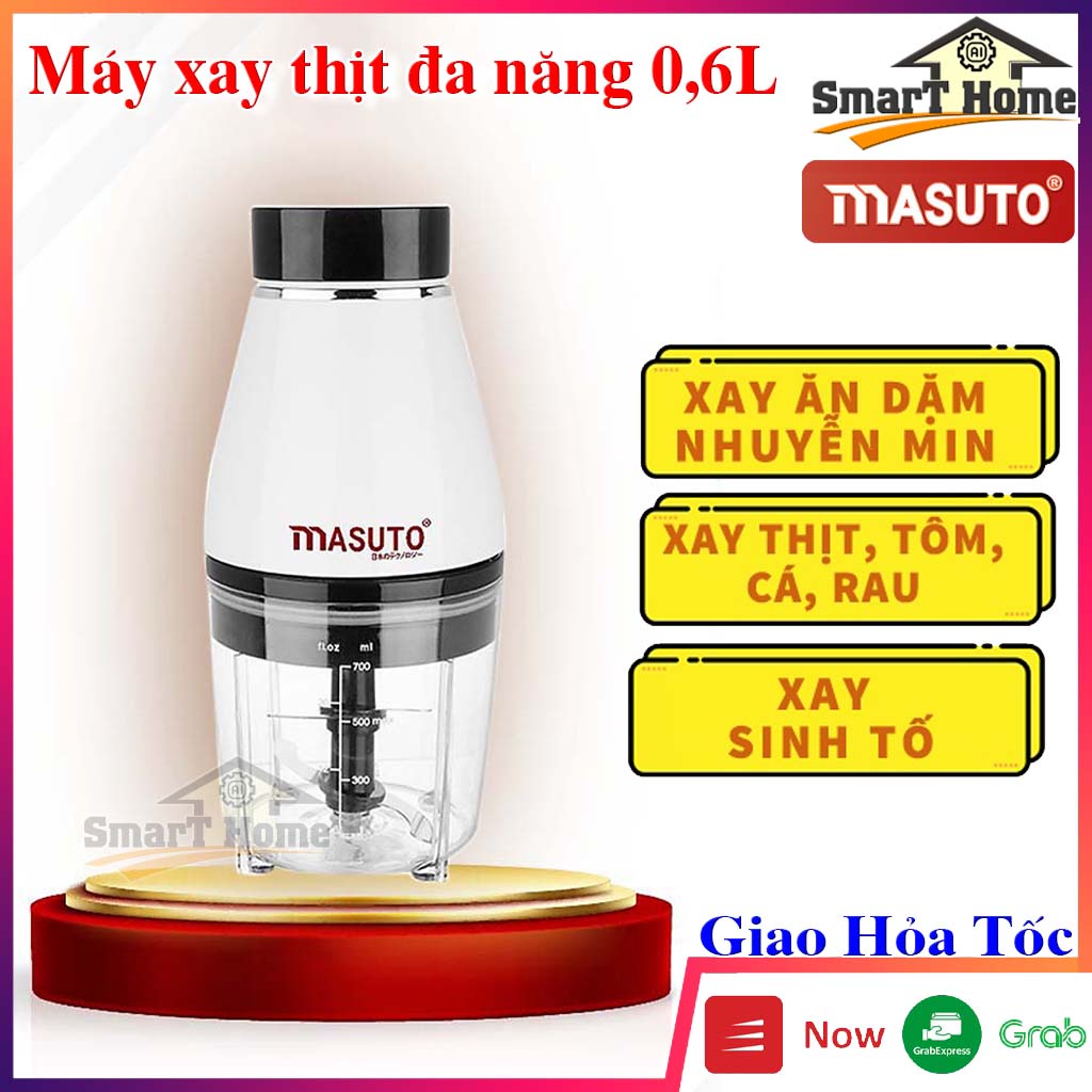 Máy Xay Sinh Tố Đa Năng Masuto 0.6L - Máy Xay Thịt Mini Công Nghệ Nhât Bản Chuyên Gia Xay Ăn Dặm Nhuyễn Mịn Chỉ 10s