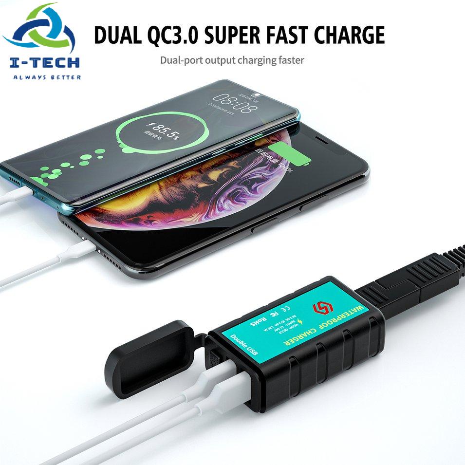 ⚡Khuyến mại⚡Square Dual USB Fast Charge Charger Without Voltmeter With Switch Waterproof | BigBuy360 - bigbuy360.vn