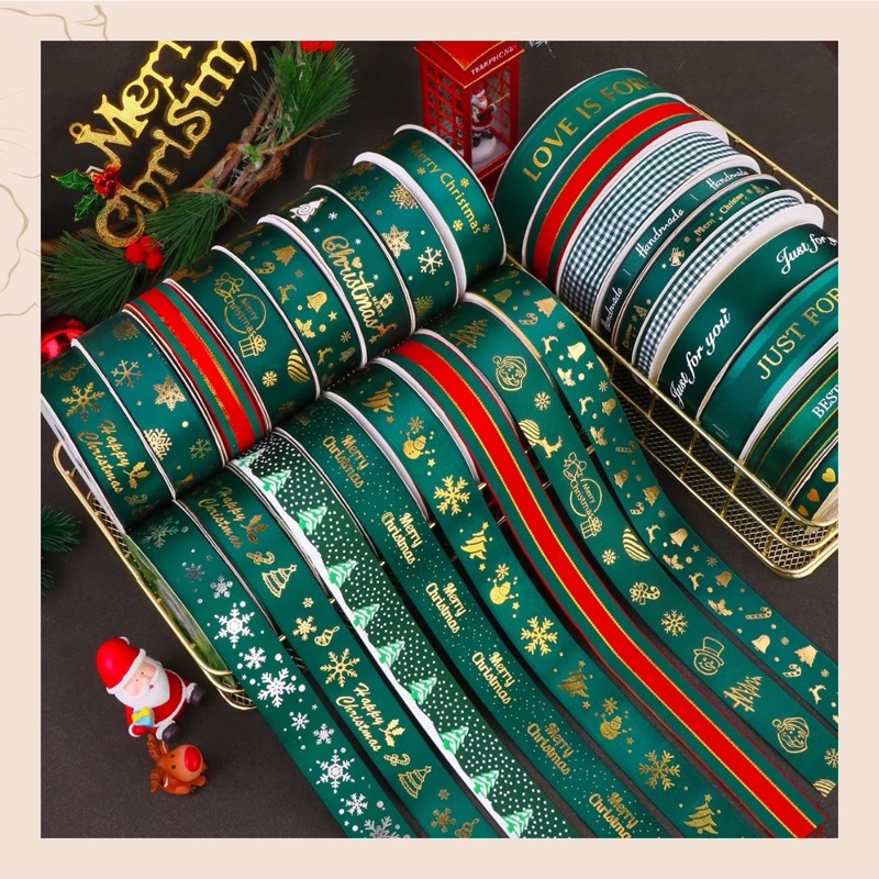 Ruy băng gói quà hoạ tiết giáng sinh Noel