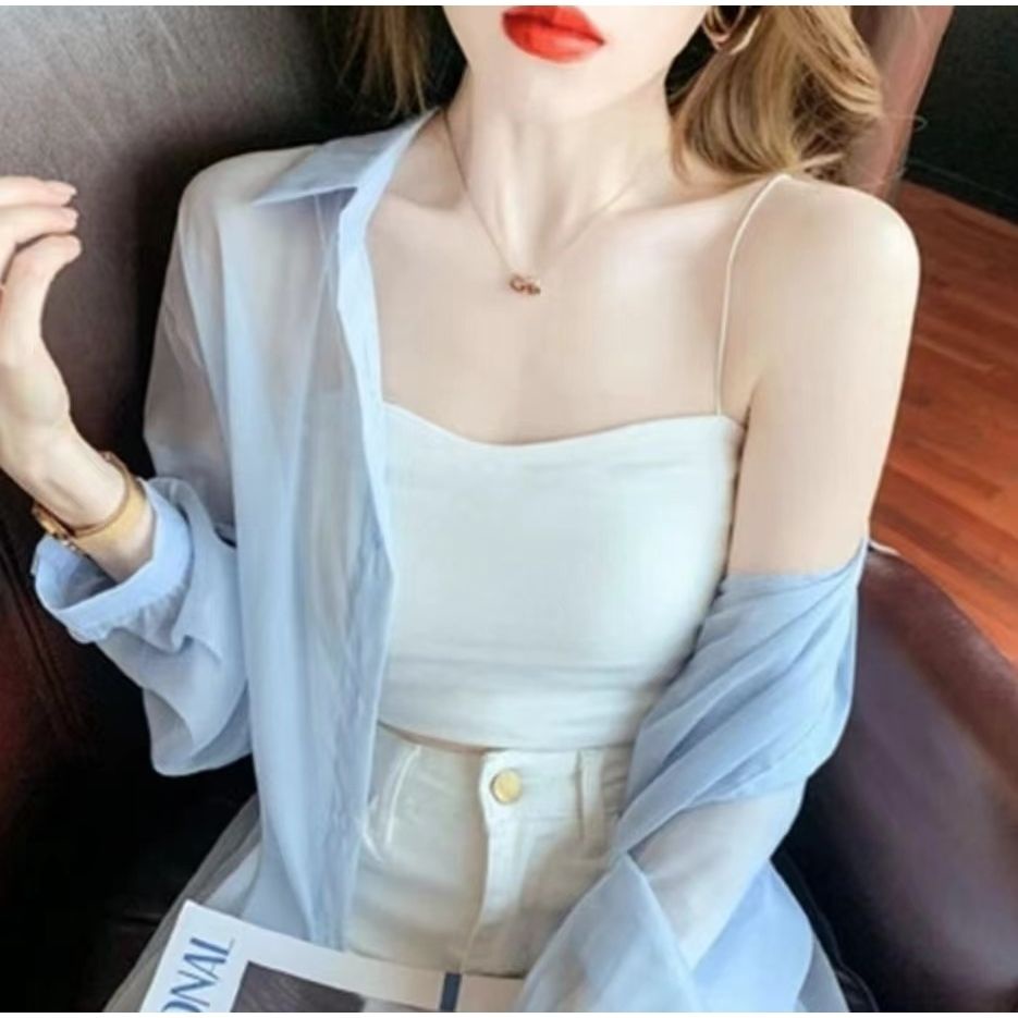 Áo Sơ Mi Chiffon Mỏng Tay Dài Phong Cách Thời Trang Mới 2022 Dành Cho Nữ