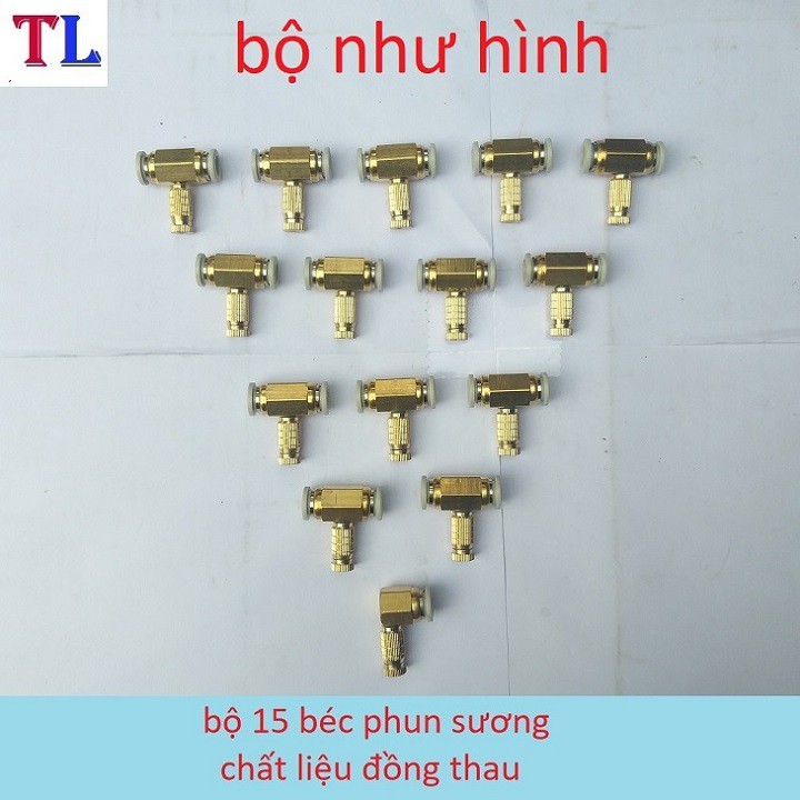 Bộ 15 Béc phun sương bằng đồng giá rẻ (cỡ béc số 1-2-3-4-5-6-7-8)