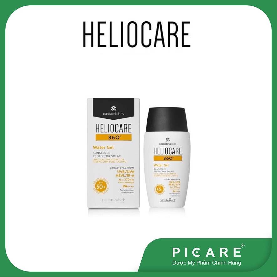 Kem chống nắng dạng gel dưỡng ẩm phổ rộng Heliocare 360 Water Gel Sunscreen Long Lasting Hydration SPF50+ 50ml