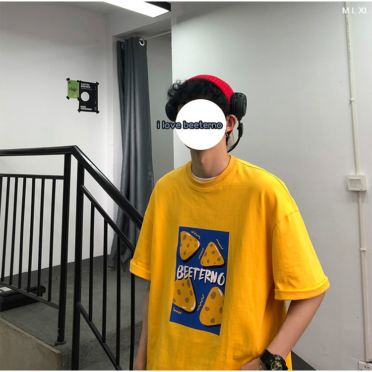 Áo phông tay lỡ unisex phô mai freesize dáng rộng