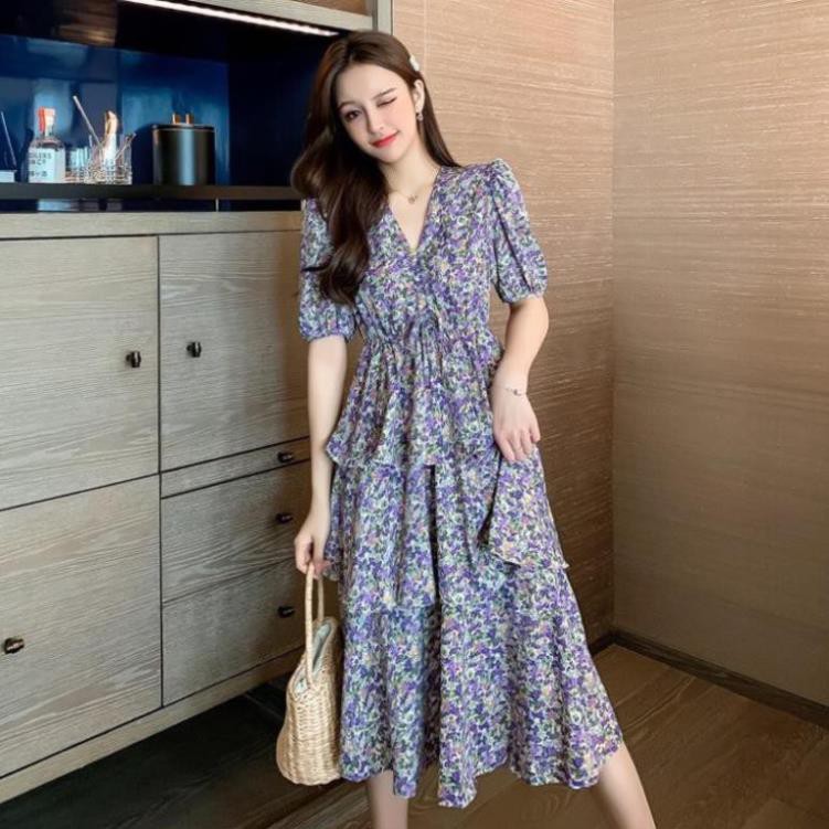 váy Xếp Tầng Tay Lỡ Hoa Nhí Tiểu Thư | BigBuy360 - bigbuy360.vn