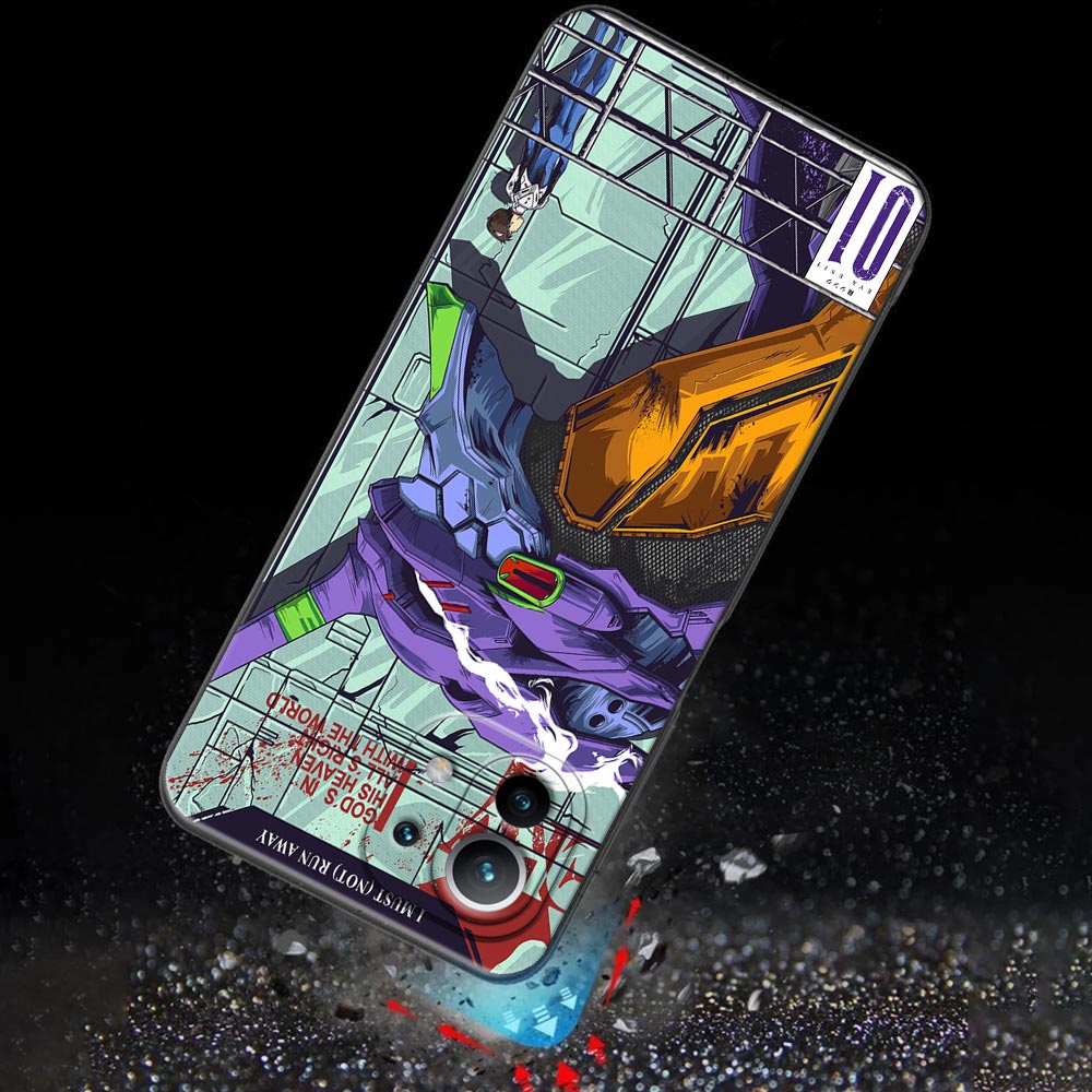 Ốp Điện Thoại Silicon EVA Mềm Đen Hình Anime Neon Genesis Evangelion Cho Xiaomi Mi 11 11T 11X Pro Lite NE 5G 12 POCO X3 F3 M3 M4 NFC Pro