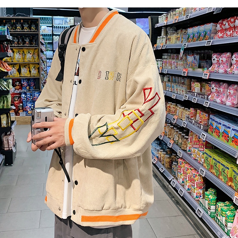 Áo khoác bóng chày dáng rộng thời trang cá tính cho nam