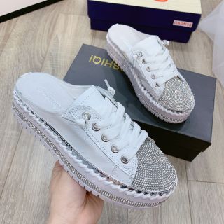 H(ẢNH THẬT) Giày Sục Thể Thao Da Mềm Mũi Đá  Đế 4p Fullbox Cao Cấp