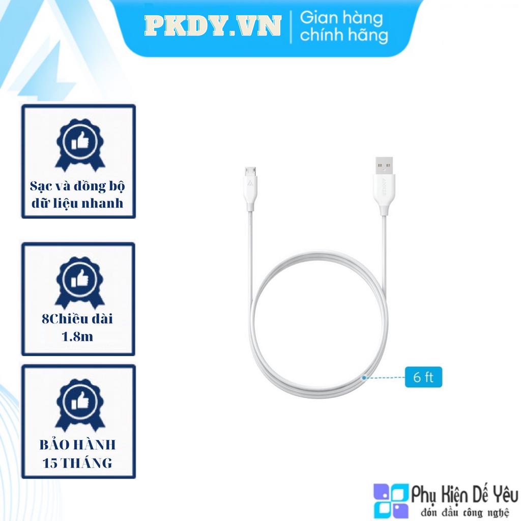 Cáp sạc Micro USB Anker Powerline - Dài 1.8m [Phân phối chính hãng]