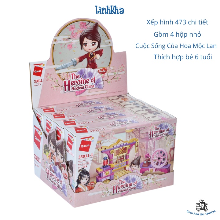 Đồ Chơi Xếp Hình Cho Bé Gái 6 tuổi - Cuộc Sống Của Hoa Mộc Lan - Qman 33011