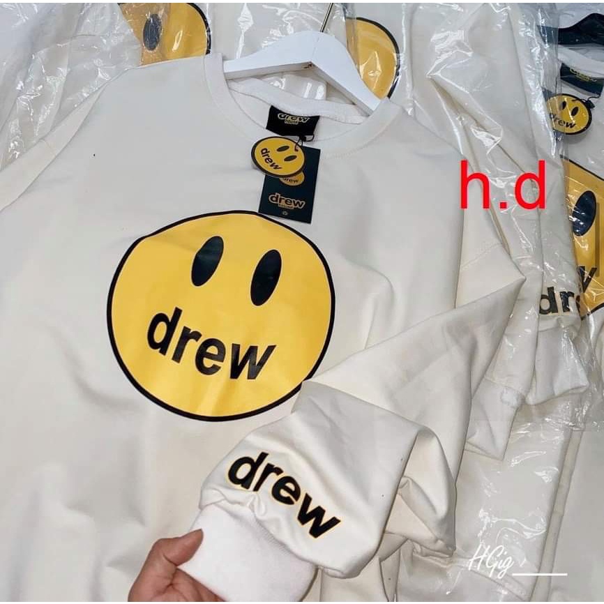 [ Giá rẻ bất ngờ] Áo Sweater in mặt cười drew chất nỉ bông dày dặn, áo thun bomber freesize form thụng chuẩn ảnh | BigBuy360 - bigbuy360.vn