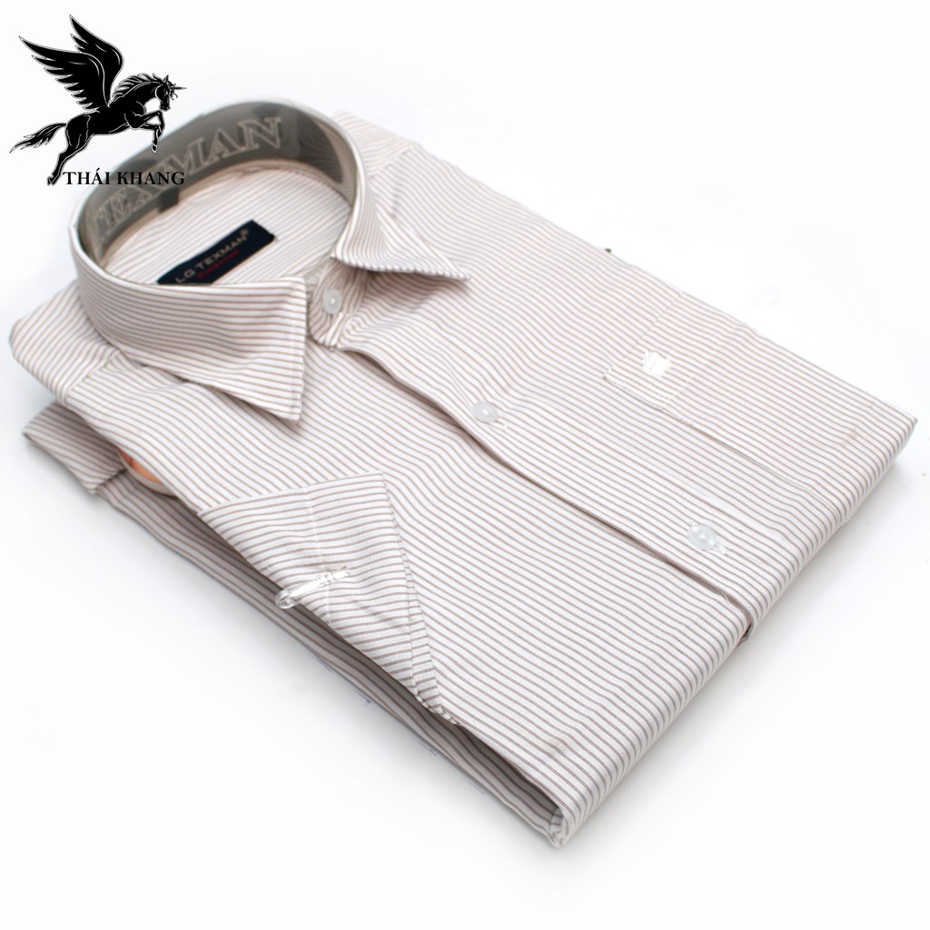 áo sơ mi nam ngắn tay sọc caro CAO CẤP form regular loại sơ mi công sở vải cotton đẹp #8