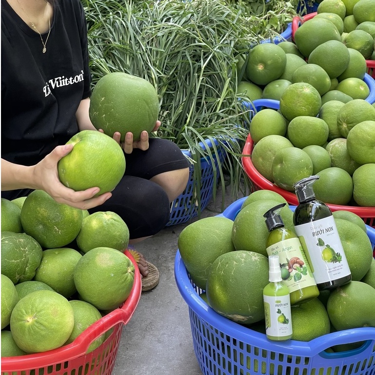 Dầu gội đầu bưởi non kích thích mọc tóc - Dầu xả vỏ bưởi dưỡng tóc, sạch gầu, chứa biotin ngăn rụng tóc - 500ml