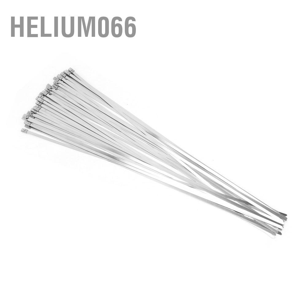 Cáp thép không gỉ Tie Kim loại Tự khóa Dây quấn Zip 100 chiếc 4.6 * 450mm Helium066