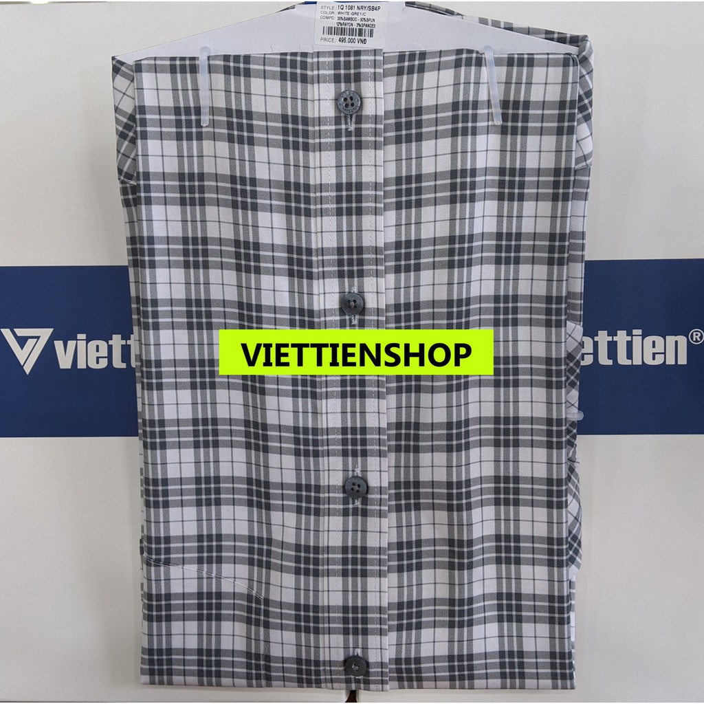 (1082 CRL) ÁO SƠ MI VIỆT TIẾN DÀI TAY VẢI TRE CA RÔ | BigBuy360 - bigbuy360.vn