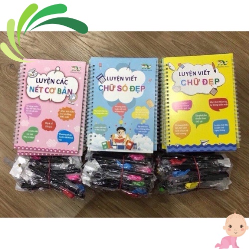 BỘ 3 VỞ LUYỆN VIẾT TỰ XÓA CHO BÉ - GIÚP BÉ TẬP VIẾT DỄ DÀNG, ĐẸP VÀ TIẾT KIỆM HƠN