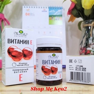 Viên uống đẹp da – Vitamin E đỏ Nga 270mg – chống lão hoá, khỏe tóc – bổ sung vitamin E, làm trắng da