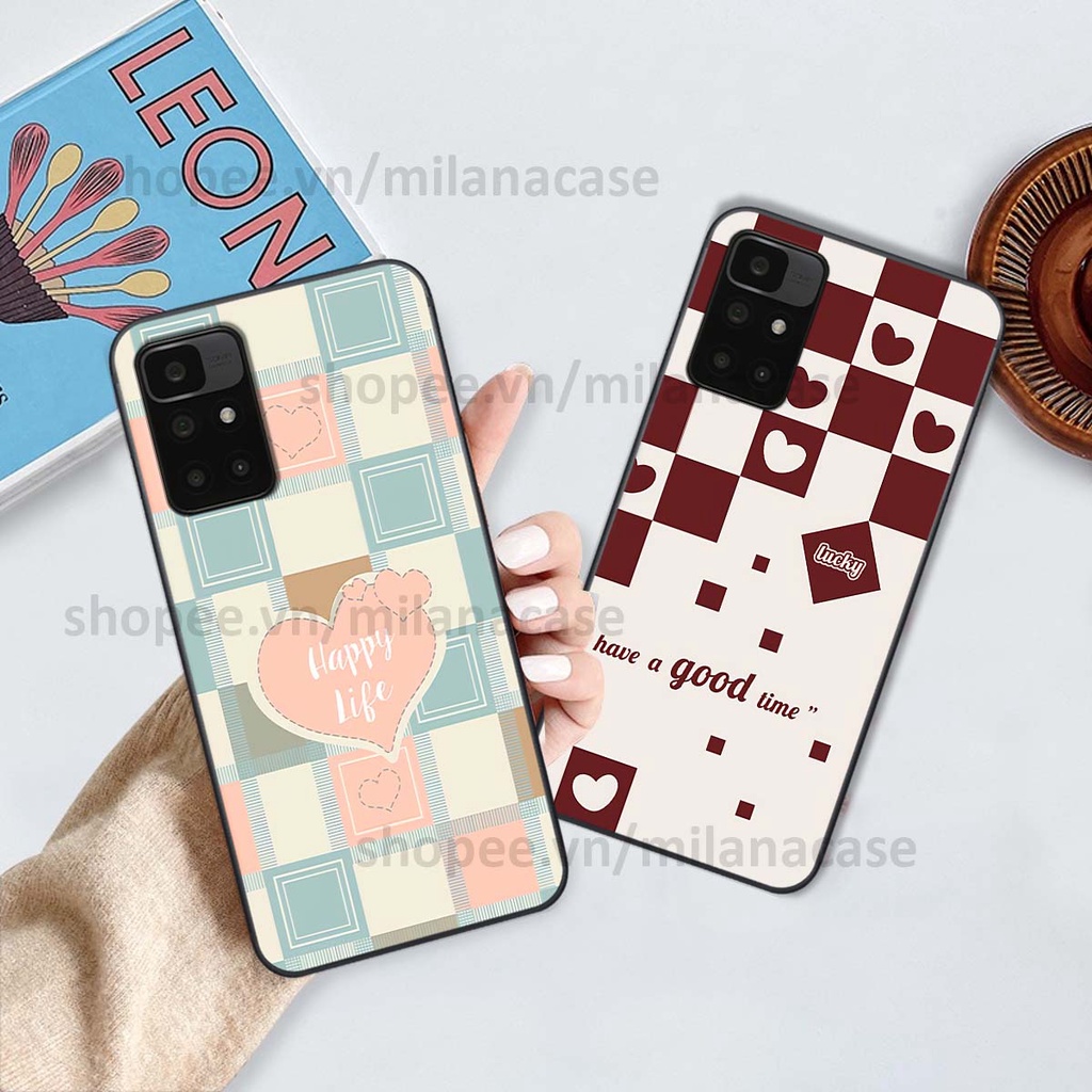 Ốp Xiaomi Redmi 10 caro họa tiết nhiều màu sắc siêu đẹp thời trang cá tính