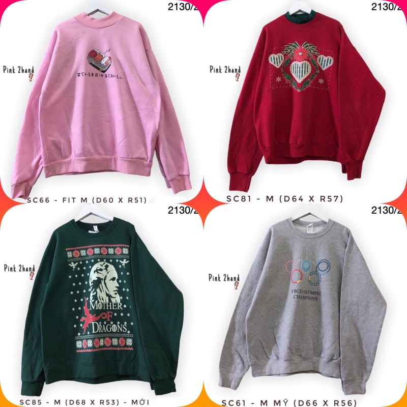 Áo Sweater nữ, nam 2hand, chất dày, size XL/XXL - 1812-3