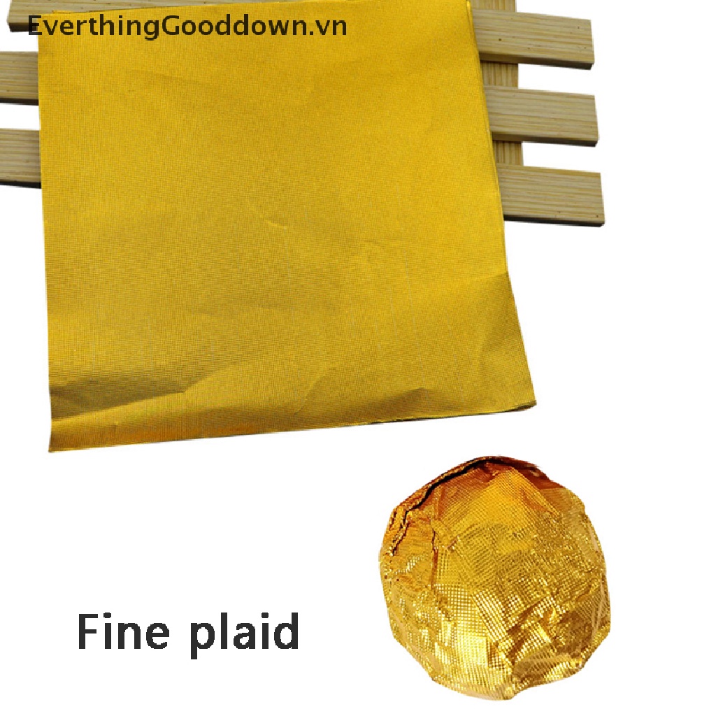 Everthinggooddown Gói 100 Giấy Thiếc Lá Nhôm Màu Vàng Đựng Bánh Kẹo Sô Cô La Tiệc Tùng