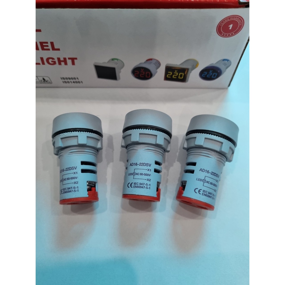 Đèn báo vôn, đèn báo hiển thị điện áp phi 22mm