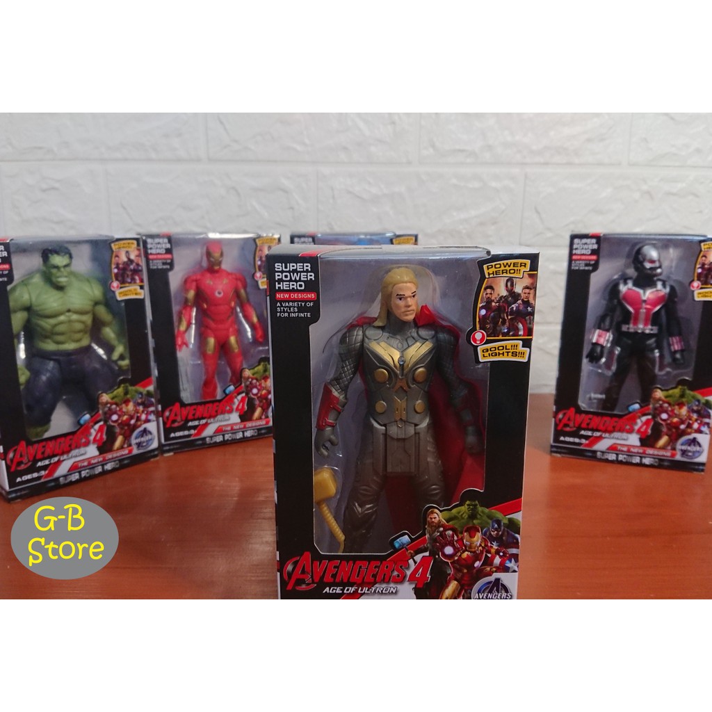 Mô Hình Đồ Chơi Nhân Vật Siêu Anh Hùng Ironman Hulk Captain A & Thor