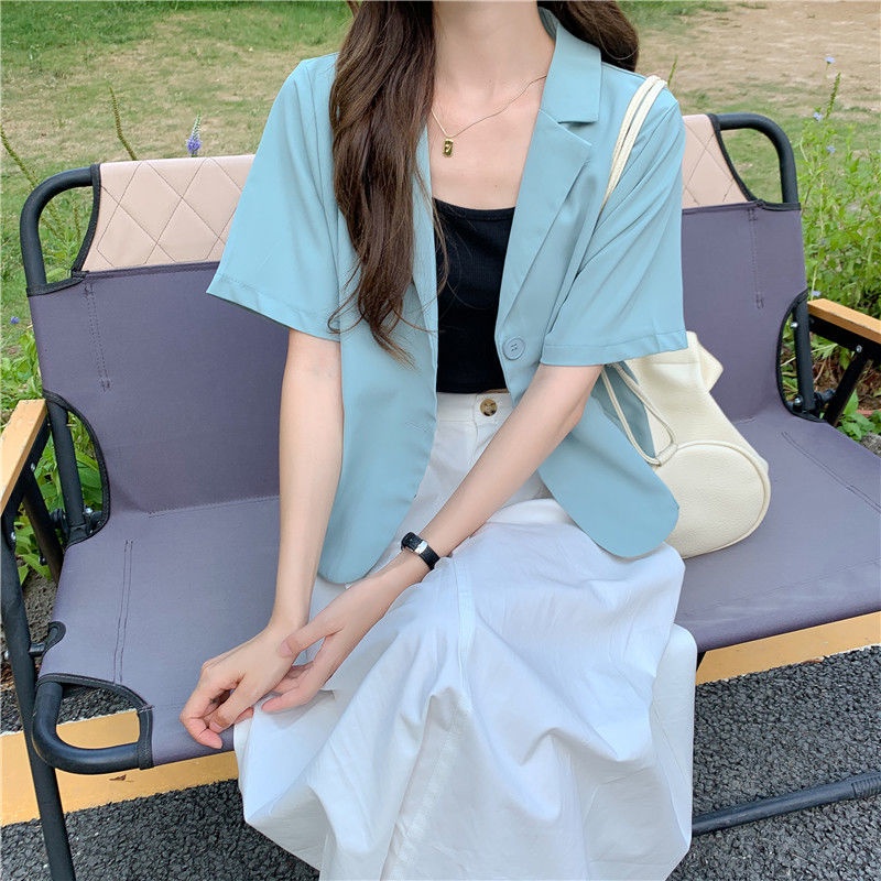 Áo Khoác Nữ Tay Ngắn Phong Cách Hàn Quốc Thời Trang