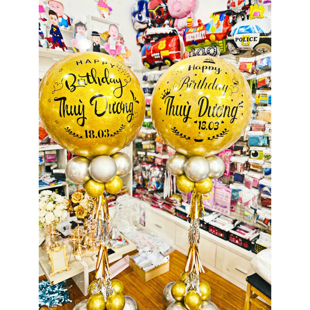 Bóng jumbo dán chữ cỡ đại 90cm in theo yêu cầu