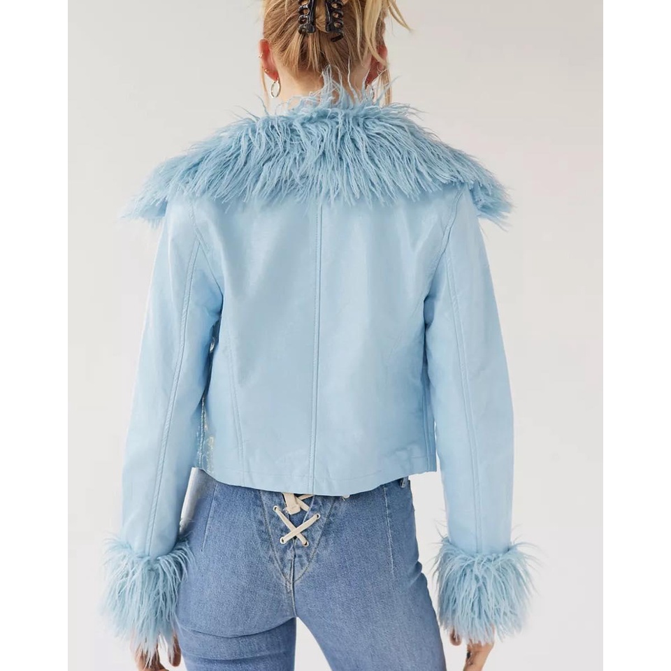 ❗️ LILAC - VNXK - DƯ XỊN - GIÁ TỐT ❗️ -  Áo Khoác Urban Da Phối Lông Cổ Và Tay Sành Điệu