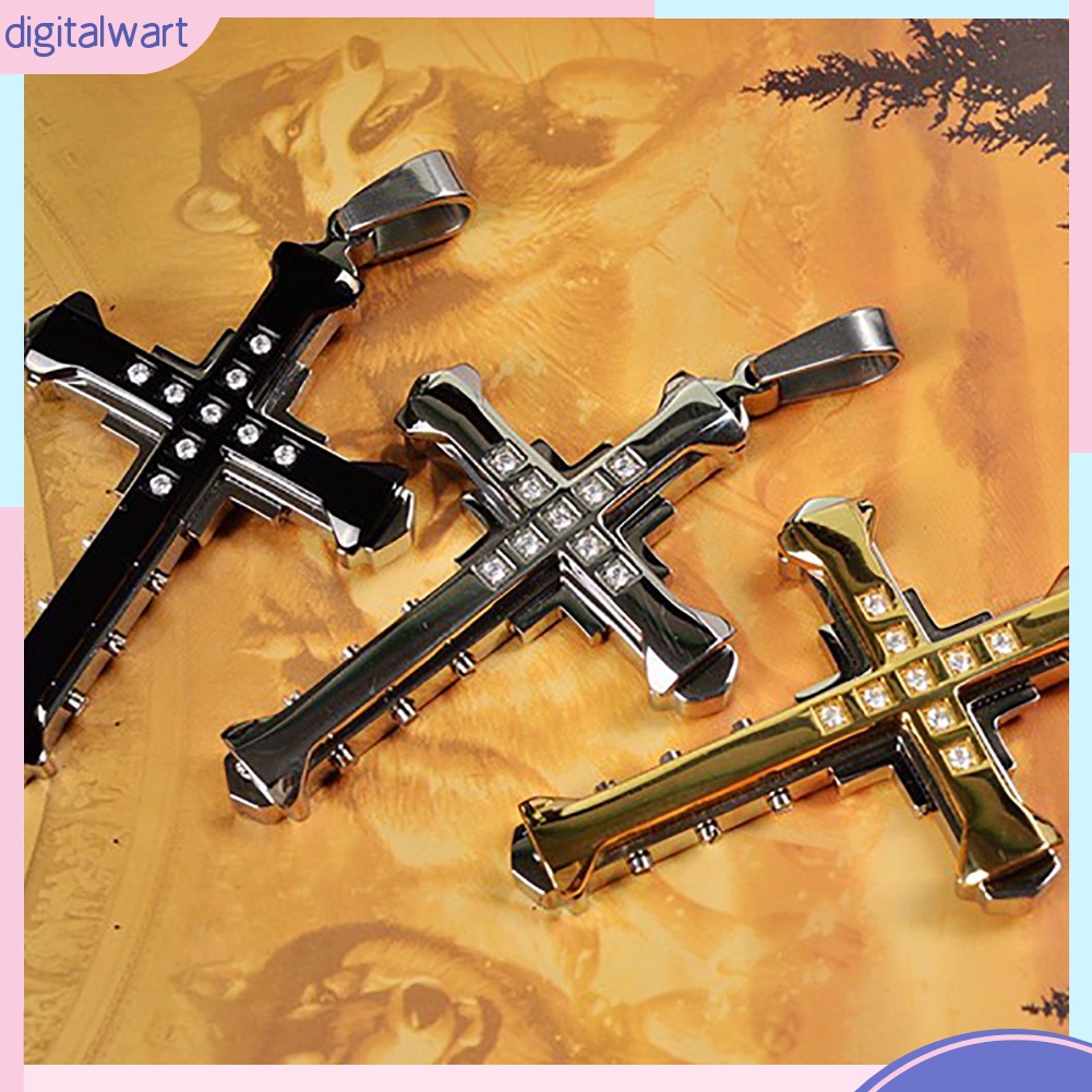 Dây Chuyền Chữ Thập Đính Đá Giả Thời Trang Cho Nam