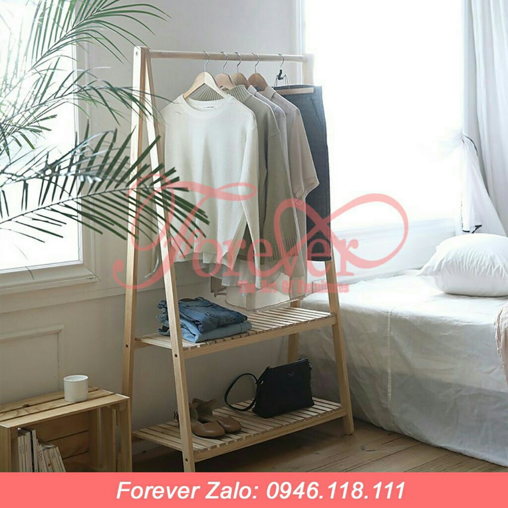 Giá treo quần áo chữ A 2 tầng gỗ thông nhập khẩu Newzealand - Nội Thất Nghệ Thuật Forever | BigBuy360 - bigbuy360.vn