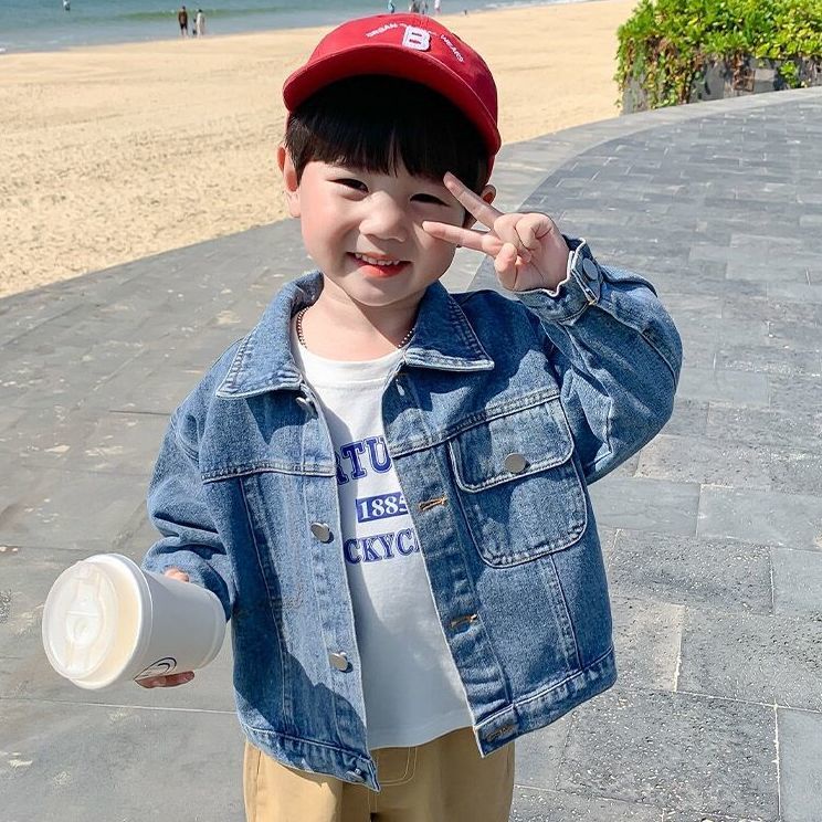 Áo Khoác Denim Phong Cách Nhật Hàn Thời Trang Xuân Thu Mới 2022 Cho Bé Trai