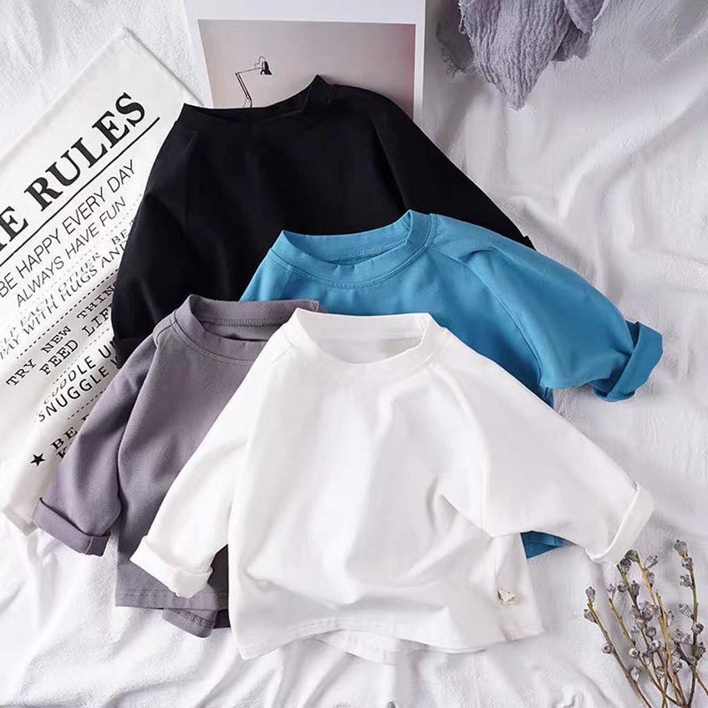 Áo Dài Tay 4 Màu Cho Bé, Áo Thu Đông Chất Cotton Co Giãn Mềm Mại Cho Bé Trai, Bé Gái - LILA KIDS