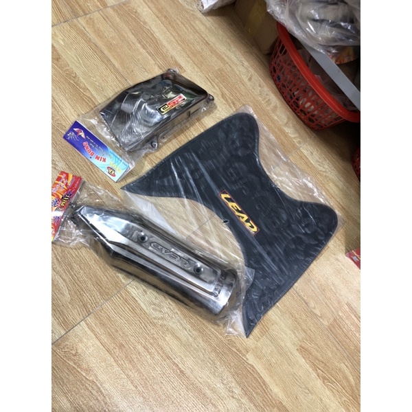Giá trọn bộ 3 món ốp xe LEAD 2013->2015 bao gồm có Sàn chân +Ốp pô +Ốp bầu gió (pô e ) cao cấp giá rẻ